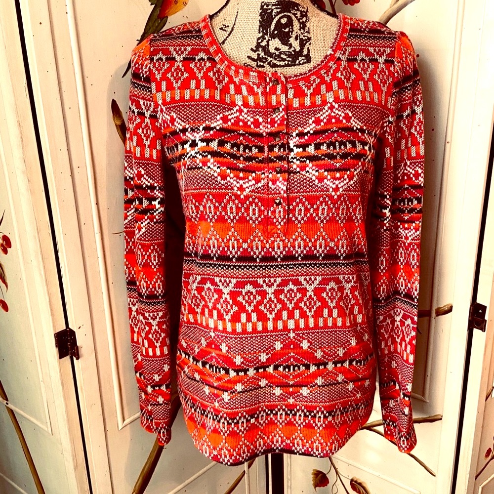🛒 Lucky Brand Aztec Top Size M great with Jeans